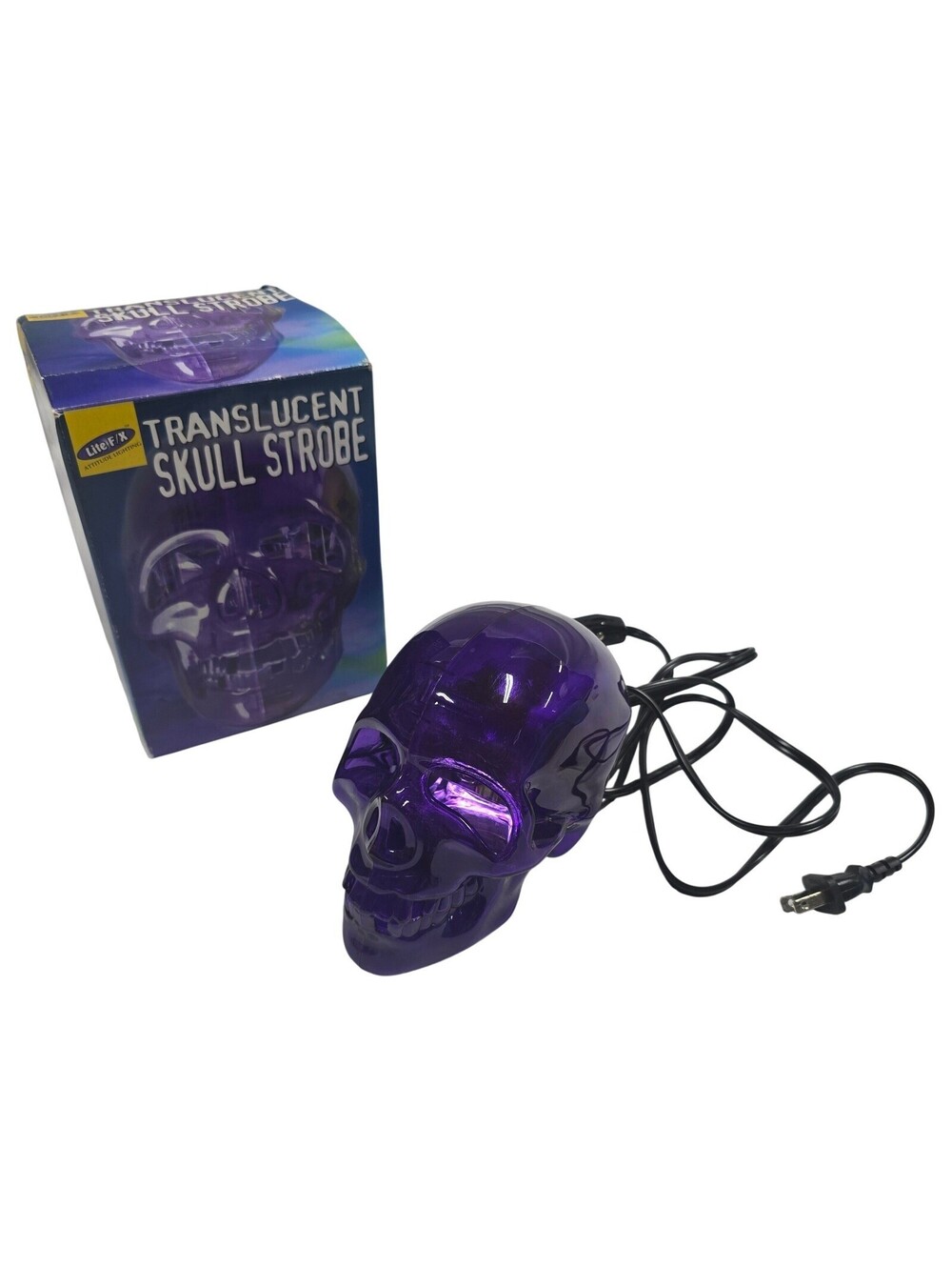 Lite F/X Translucent Purple Skull Strobe Light Model 1866 Halloween Gothic Decor